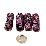 Purple Millefiori Tube Beads