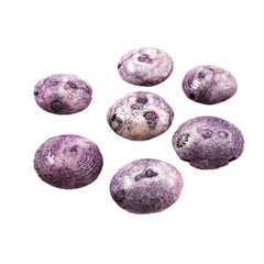 Purple Coral Disk Beads (6)