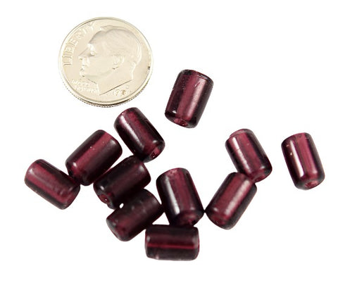 Purple Lamp Work Tube Beads