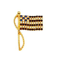 Rhinestone American Flag Brooch Vintage Rafaella