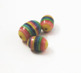 Rainbow Coral Oval Beads Vintage 1960's Colorful