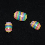 Rainbow Coral Oval Beads Vintage 1960's Colorful
