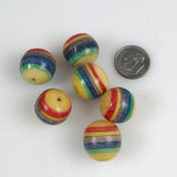 Rainbow Coral Large Round Beads