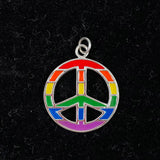 Rainbow Peace Charm Sterling & Enamel
