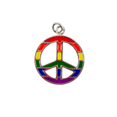 Rainbow Peace Charm Sterling & Enamel