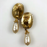 Edouard Rambaud Paris Clip On Pearl Drop Earrings