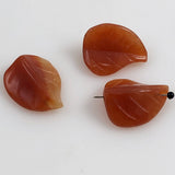  Gemstone Carved Leaf Beads