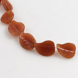 Red Aventurine Gemstone Carved Leaf Beads