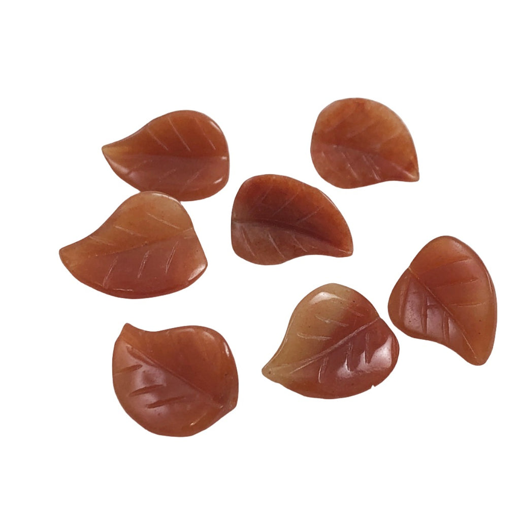 Red Aventurine Gemstone Carved Leaf Beads – Estate Beads & Jewelry