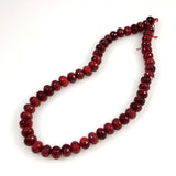 Red Bamboo Faceted 10mm Rondelle Strands