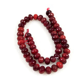Red Bamboo Faceted 10mm Rondelle Strands
