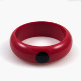 Red & Black Polka Dot Bangle Bracelet