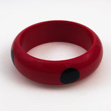 Red & Black Polka Dot Bangle Bracelet