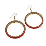 Red hoop earrings