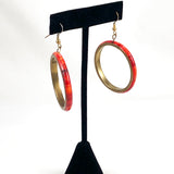 Vintage red hoop earrings