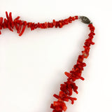 Genuine Italian red coral necklace sterling clasp