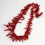 Italian Oxblood Red Coral Branches Strand 203.5 carats