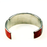 Back of vintage Red Coral & Stainless Bracelet