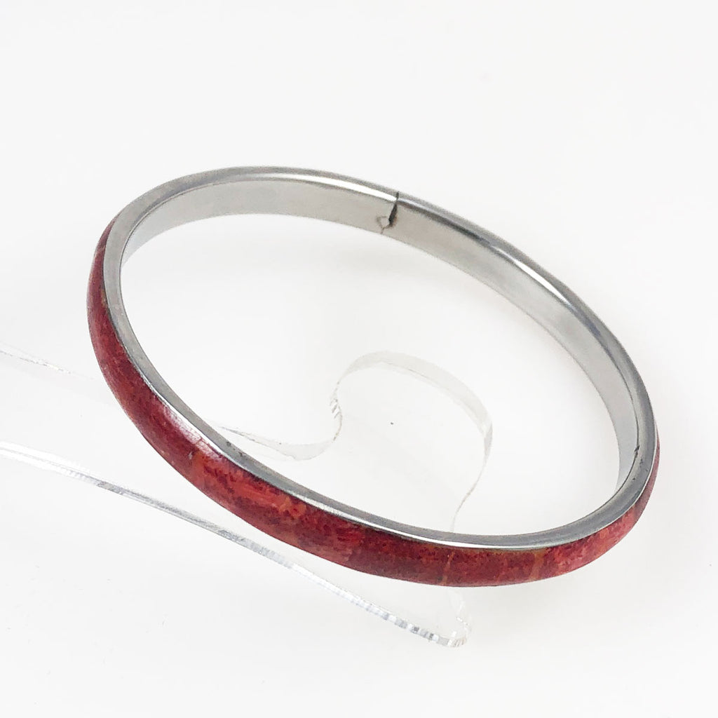 Red Coral Bangle Bracelet