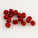 Italian Oxblood Red Coral Barrel Beads 