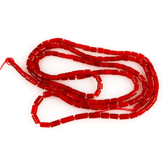 Italian Red Coral Tubes Strands - All Natural