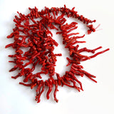 Italian oxblood red branch coral beads