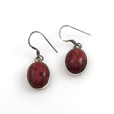 Red Coral & Sterling Earrings