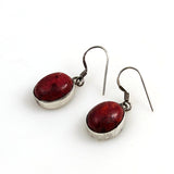 Red Coral & Sterling Earrings