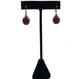 Red Coral & Sterling Earrings