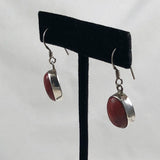 Red Coral & Sterling Earrings