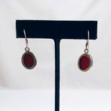 Red Coral & Sterling Earrings