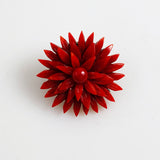 Victorian Red Coral Floral Brooch