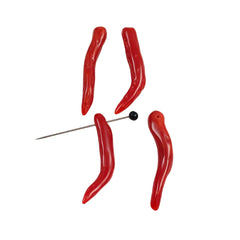 Italian Red Coral Horn Beads All Natural Cornicello (2)