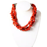 Native American Red Coral & Sterling Necklace by HT Summers