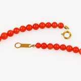 Natural Red Coral Graduated Necklace 18K Clasp