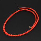 Natural Red Coral Graduated Necklace