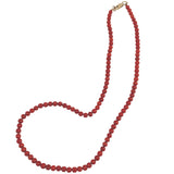 Italian Red Coral Necklace 14K Clasp