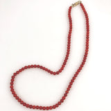 Italian Red Coral Necklace 14K Clasp