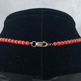 Red Coral Necklace 14K Clasp