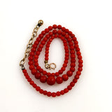Antique Red Coral Graduated Necklace