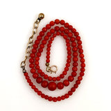 Antique Red Coral Graduated Necklace