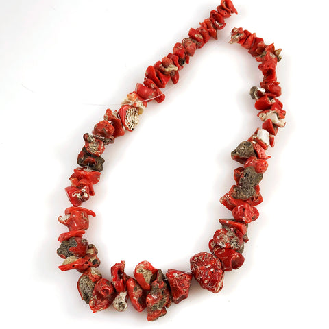 Italian Red Coral Nugget Beads Natural Antique