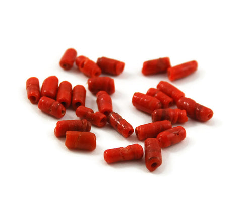 Antique Faux Red Coral Glass Trade Beads 