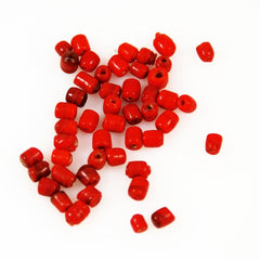 Antique Simulated Red Coral Glass Trade Beads 24