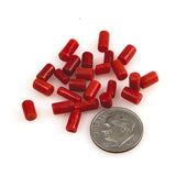 Red Coral Tube Beads Italian Oxblood