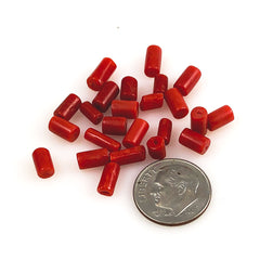 Red Coral Tube Beads Italian (12)