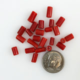 Red Coral Italian Oxblood Tube Beads 