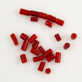 Red Coral Tube Beads Italian Oxblood