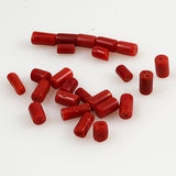 Red Coral Italian Oxblood Tube Beads 