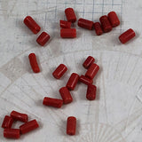 Red Coral Italian Oxblood Tube Beads 